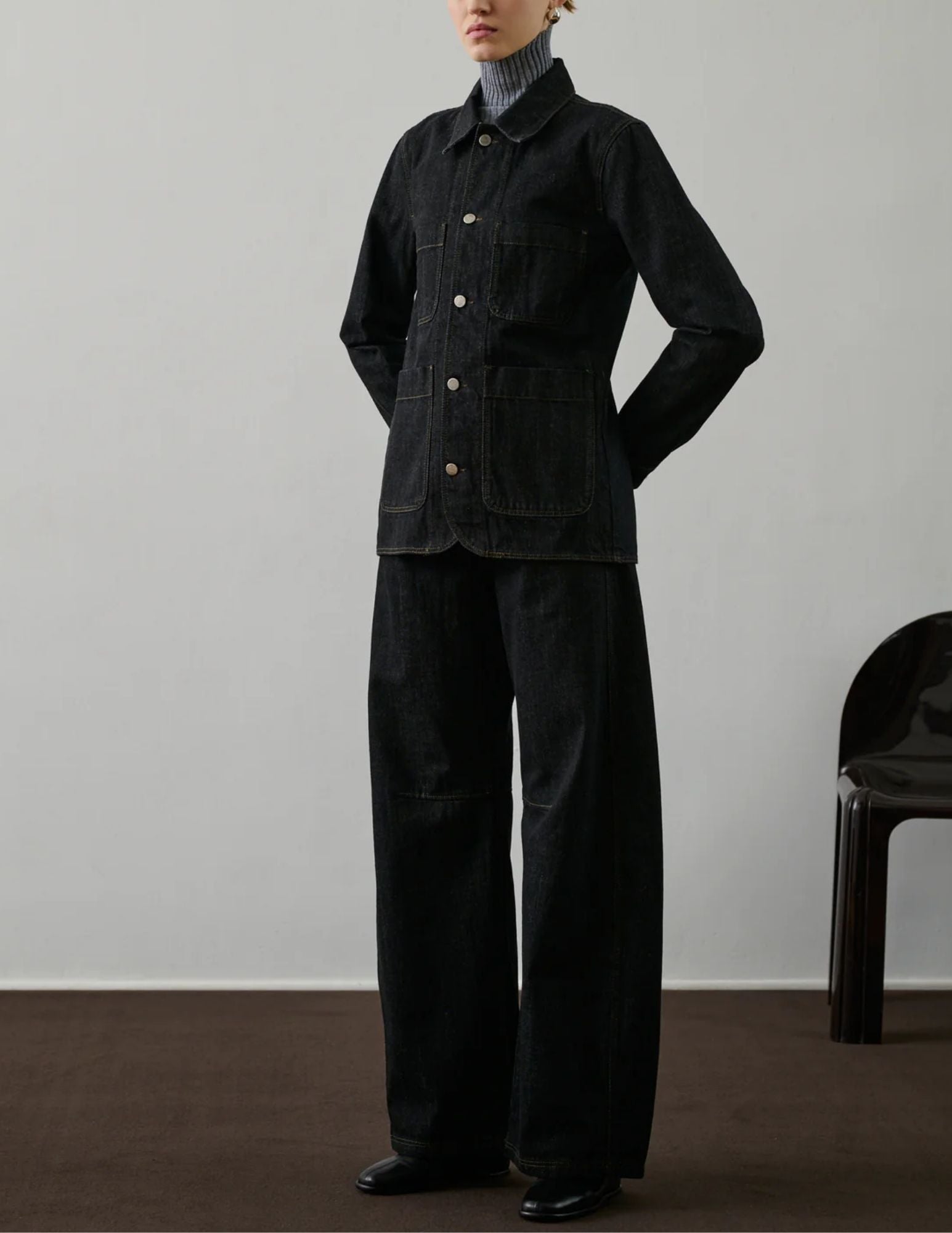 Garry Jacket in Raw Black Denim, from Soeur