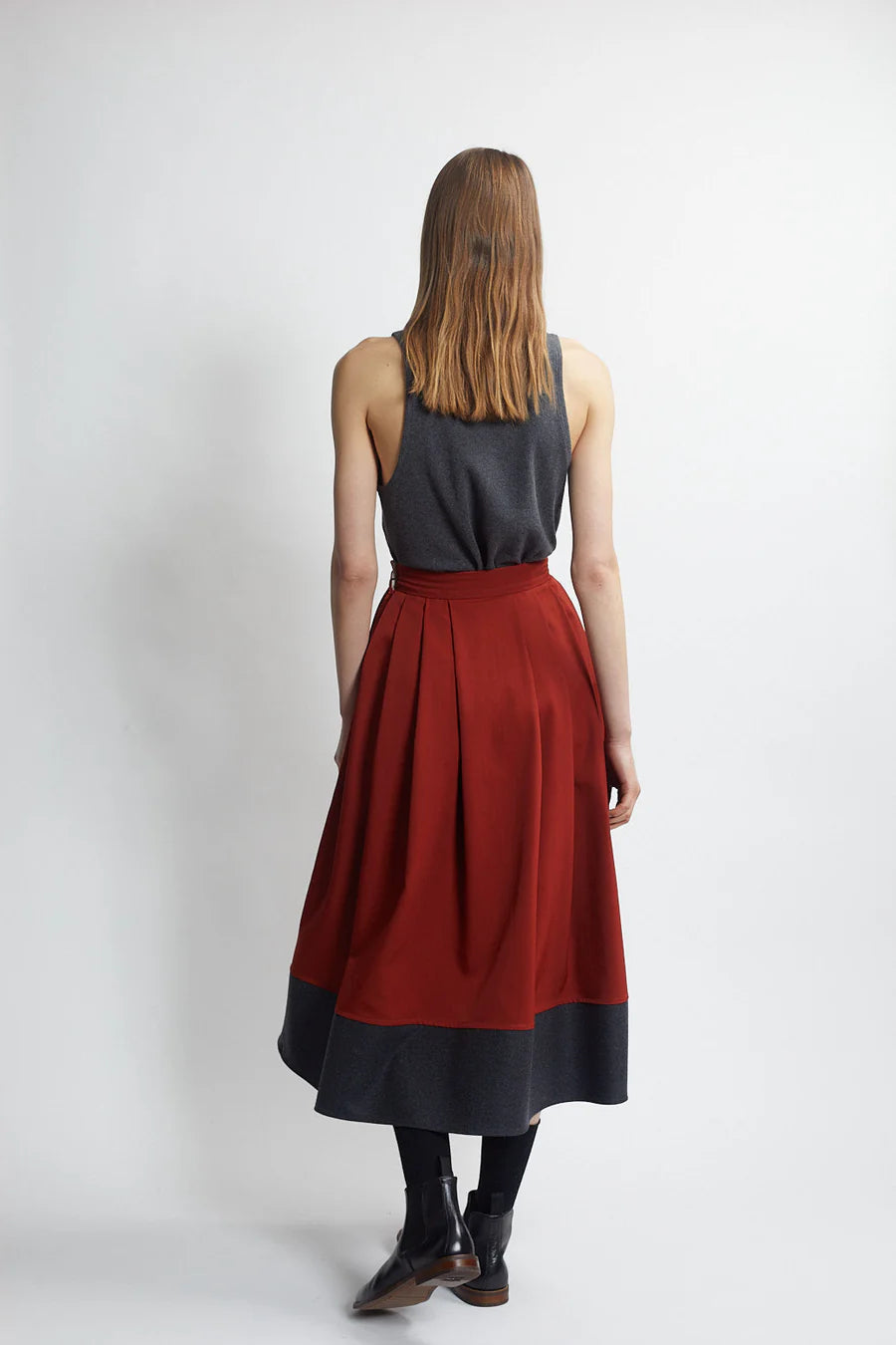 Pleated Skirt in Rust, from The Salting